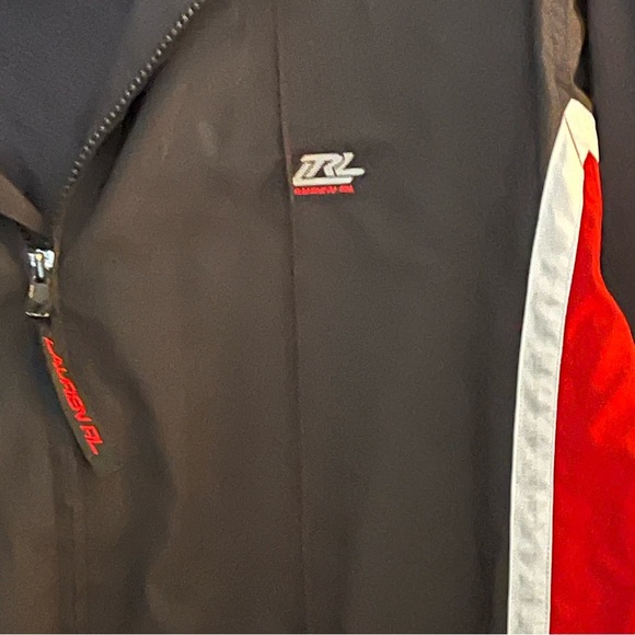 Vintage Lauren Ralph Lauren Full Zip Hooded Black Red White Windbreaker Jacket - Picture 5 of 9